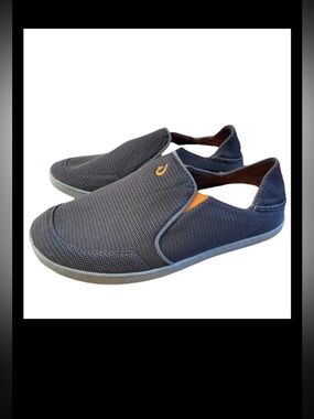 Olukai mens nohea mesh gray slip on shoes 8